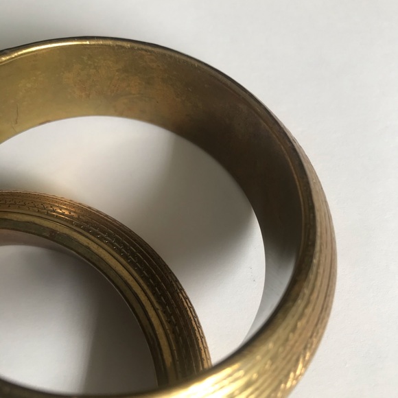 2pc Vintage Brass Bangles Bracelet - Picture 11 of 12